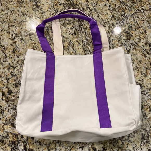 ESCADA Ocean Lounge Reversible Tote Bag NWOT 💜❤️ - Picture 5 of 10